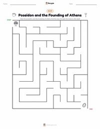 Poseidon and the Founding of Athens printable worksheet preview