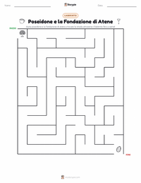 Anteprima della scheda stampabile di Poseidone e la Fondazione di Atene