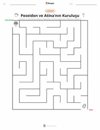 Poseidon ve Atina'nın Kuruluşu yazdırılabilir çalışma sayfası önizlemesi