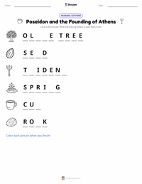 Poseidon and the Founding of Athens printable worksheet preview