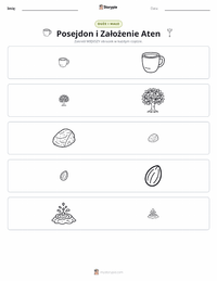 Podgląd drukowalnego arkusza ćwiczeń Posejdon i założenie Aten