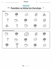 Poseidon ve Atina'nın Kuruluşu yazdırılabilir çalışma sayfası önizlemesi