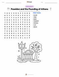 Poseidon and the Founding of Athens printable worksheet preview