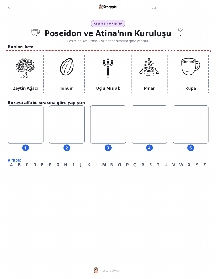 Kes & Yapıştır Alfabe