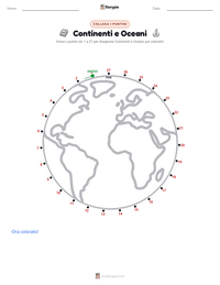 Anteprima della scheda stampabile di Continenti e Oceani