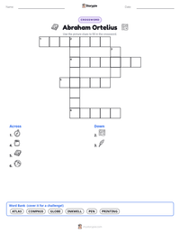 Abraham Ortelius printable worksheet preview