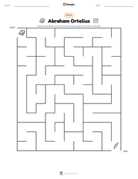 Abraham Ortelius printable worksheet preview