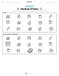 Abraham Ortelius printable worksheet preview