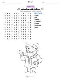 Abraham Ortelius printable worksheet preview