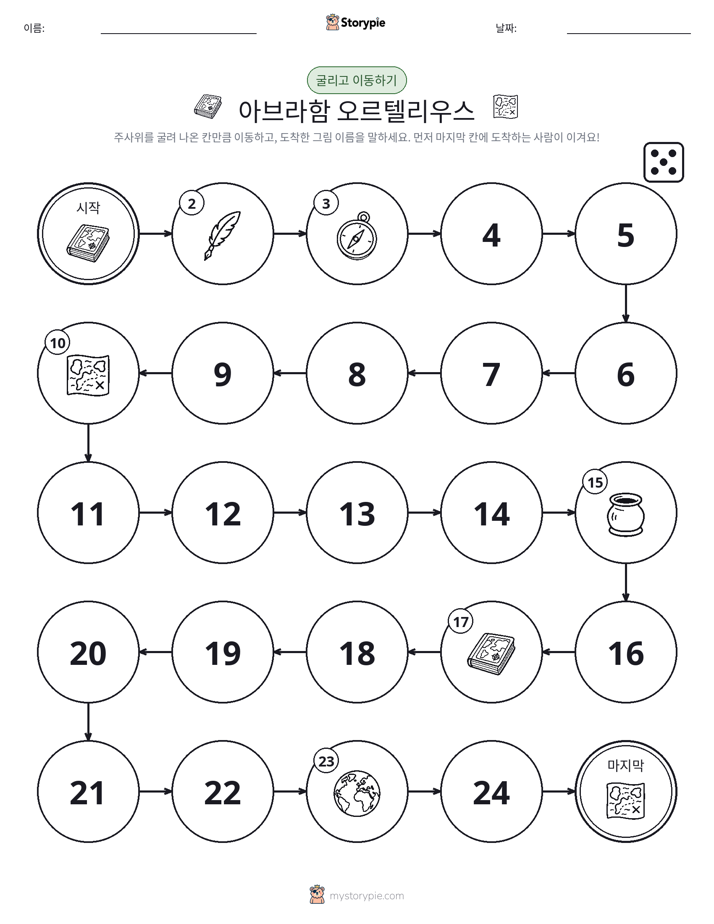 주사위 굴리고 이동하기 게임