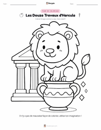Page de coloriage Les Douze Travaux d'Hercule pour les enfants