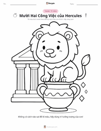 Trang tô màu Mười hai kỳ công của Hercules cho trẻ em