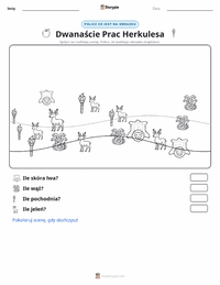 Podgląd drukowalnego arkusza ćwiczeń Dwanaście prac Heraklesa