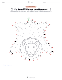 De Twaalf Werken van Hercules afdrukbare werkblad voorbeeld