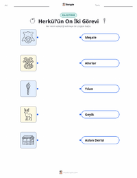 Herakles'in On İki Görevi yazdırılabilir çalışma sayfası önizlemesi