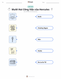 Tài liệu in sẵn Mười hai kỳ công của Hercules cho trẻ em