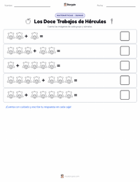 Vista previa de la hoja de trabajo imprimible de Los Doce Trabajos de Hércules