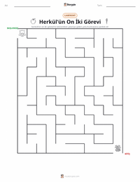 Herakles'in On İki Görevi yazdırılabilir çalışma sayfası önizlemesi