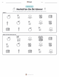 Herakles'in On İki Görevi yazdırılabilir çalışma sayfası önizlemesi