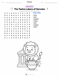 The Twelve Labors of Hercules printable worksheet preview