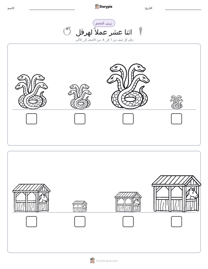 ترتيب الحجم