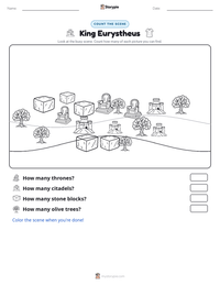 King Eurystheus printable worksheet preview