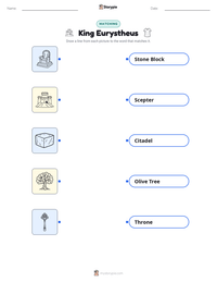 King Eurystheus printable worksheet preview