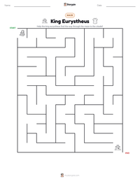King Eurystheus printable worksheet preview
