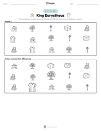 King Eurystheus printable worksheet preview