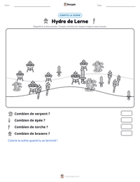 Aperçu de la feuille de travail imprimable Hydre de Lerne