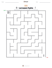 Lernaean Hydra printable worksheet preview