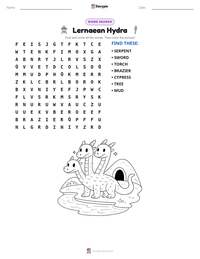 Lernaean Hydra printable worksheet preview