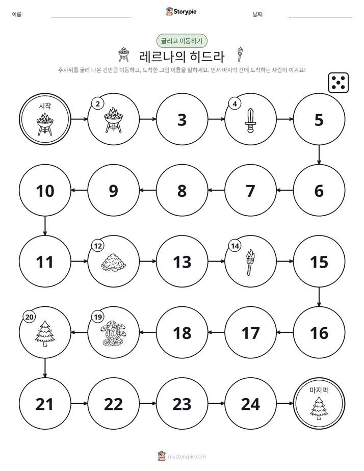 주사위 굴리고 이동하기 게임
