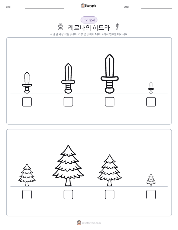 크기 순서