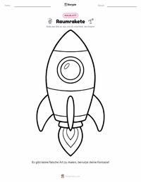 Weltraumrakete Malvorlage für Kinder