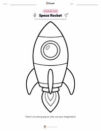 Space Rocket coloring page for kids