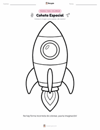 Página para colorear de Cohete Espacial para niños