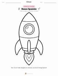 Pagina da colorare di Razzo Spaziale per bambini