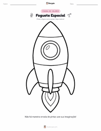 Página de colorir Foguete Espacial para crianças