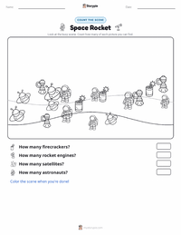 Space Rocket printable worksheet preview
