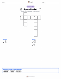 Space Rocket printable worksheet preview