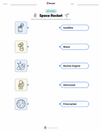 Space Rocket printable worksheet for kids