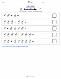 Space Rocket printable worksheet preview