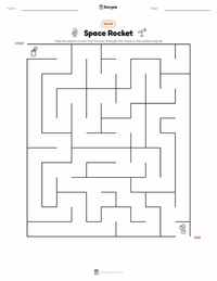 Space Rocket printable worksheet preview
