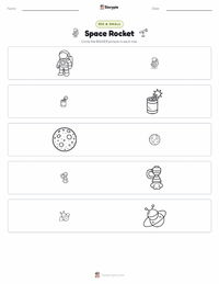 Space Rocket printable worksheet preview