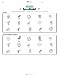 Space Rocket printable worksheet preview
