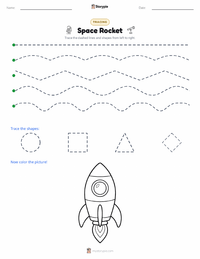 Space Rocket printable worksheet preview