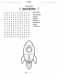 Space Rocket printable worksheet preview