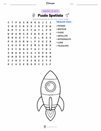Aperçu de la feuille de travail imprimable Fusée Spatiale