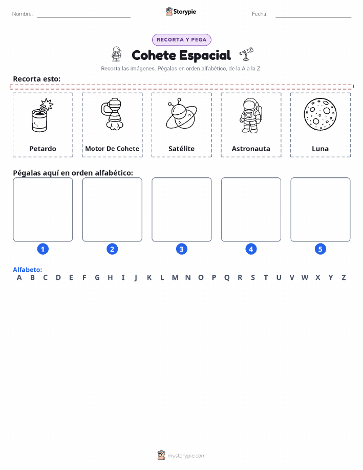 Cortar y Pegar el Alfabeto